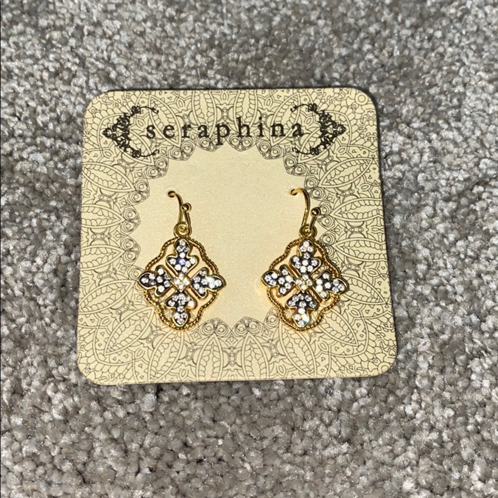 NWT - Francesca’s Gold Pave Floral Earring